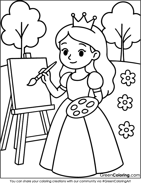 Princess Coloring Pages for Kids and Toddlers