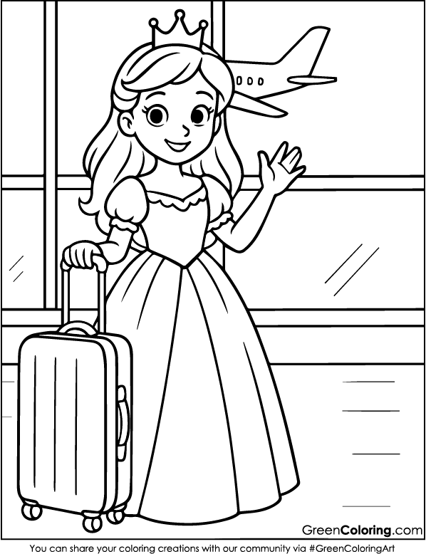 Cute Princess Coloring Pages for Kids and Toddlers