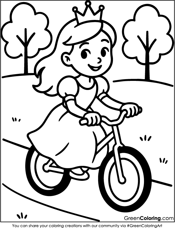 Cute Princess Coloring Pages for Kids and Toddlers