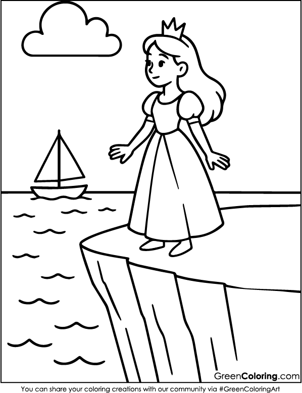 Simple Princess Coloring Pages