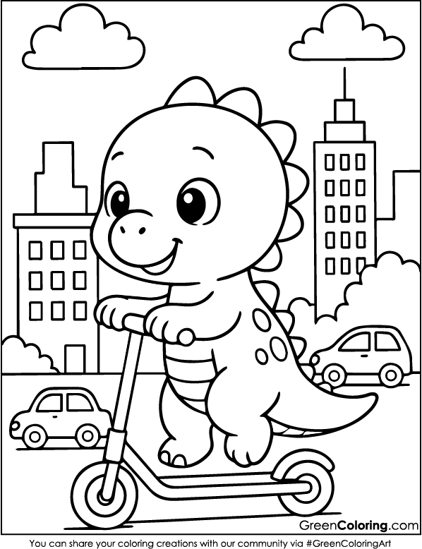 Download Free Printable Scooter Coloring Pages PDF