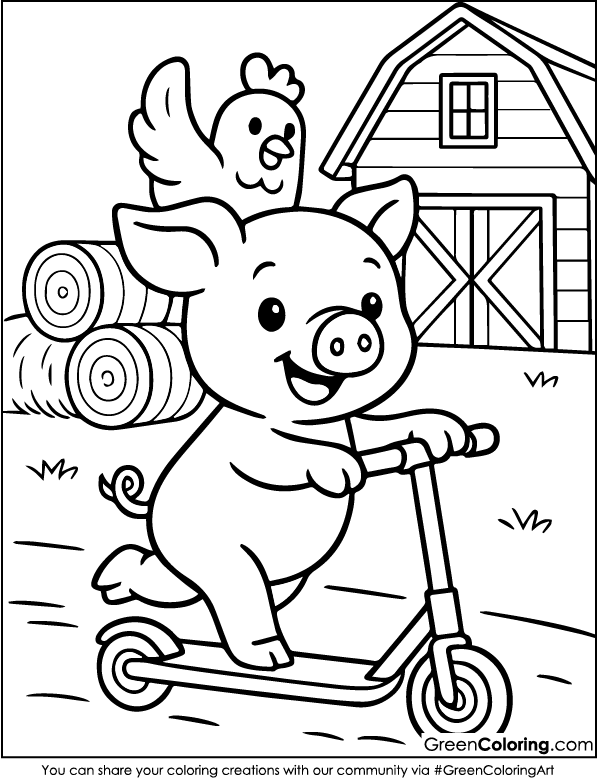 Download Free Printable Scooter Coloring Pages PDF