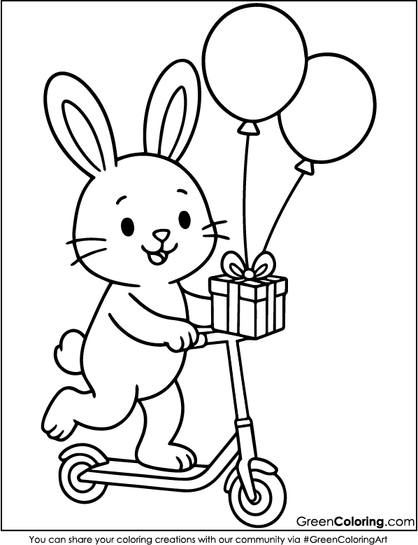 Download Free Printable Scooter Coloring Page PDF