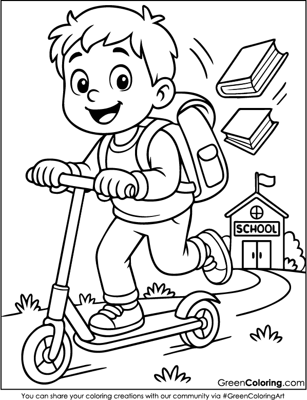 Download Free Printable Scooter Coloring Sheets PDF