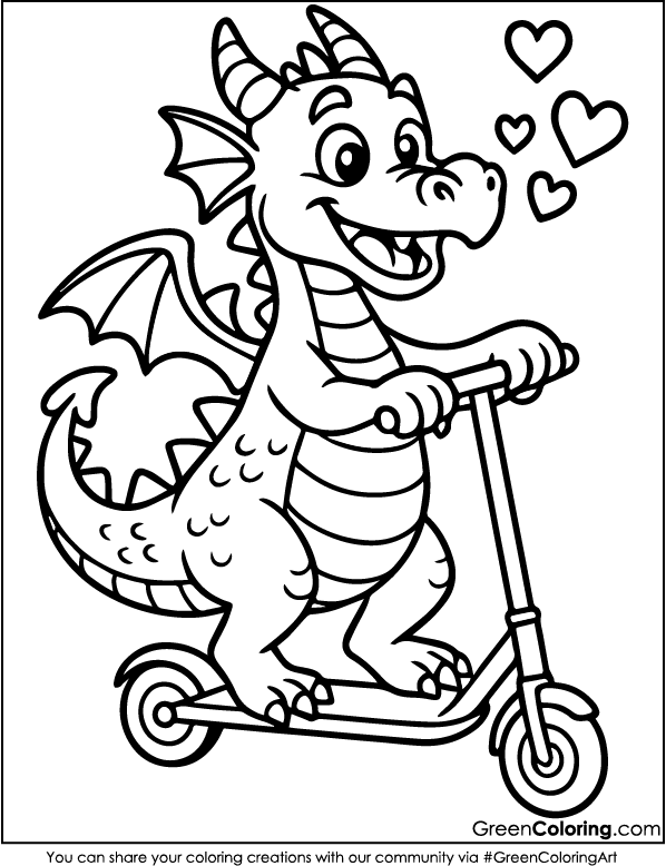Download Free Printable Scooter Coloring Sheet PDF