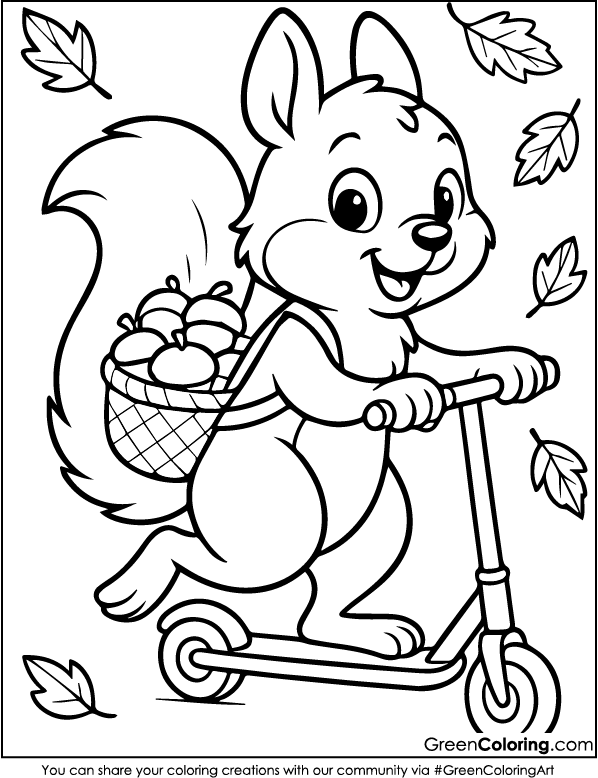 Download Free Printable Scooter Coloring Sheets PDF