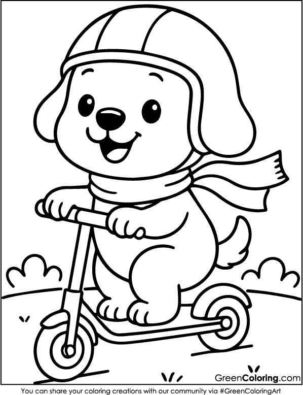 Printable Scooter Coloring Pages PDF