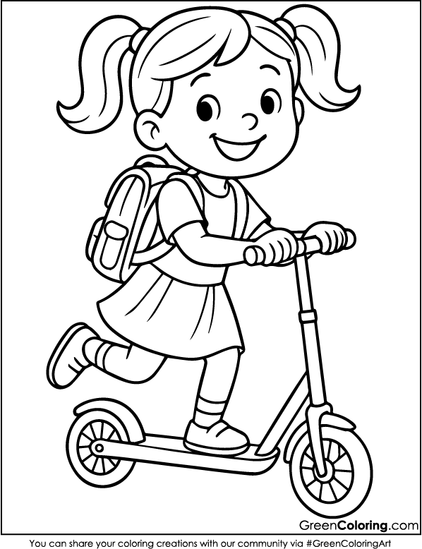 Free Printable Scooter Coloring Pages PDF