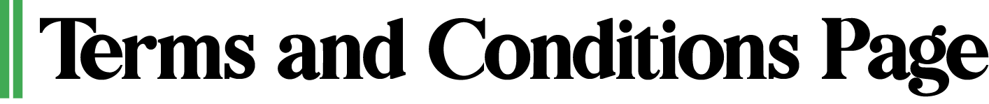 Terms and Conditions Page