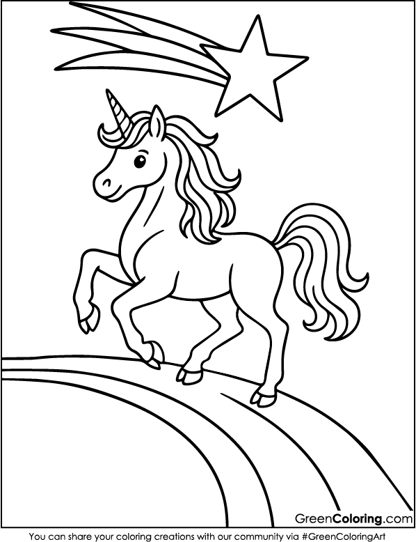 Free Unicorn Coloring Pages for Kids and Toddlers