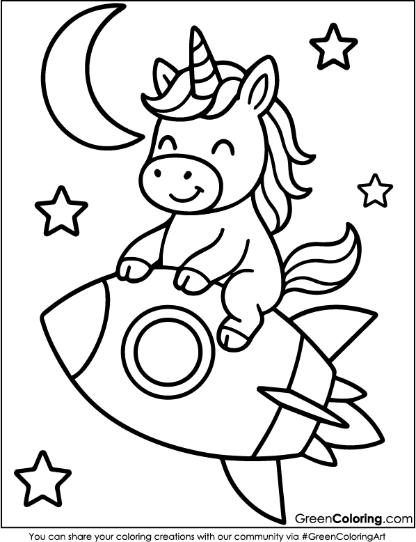 Printable Unicorn Coloring Pages for Kids and Toddlers