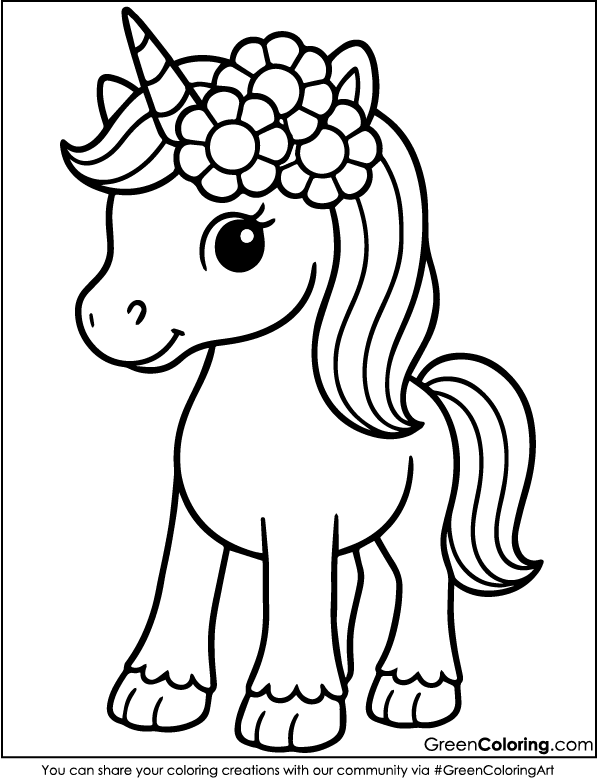 Printable Unicorn Coloring Sheets for Kids and Toddlers