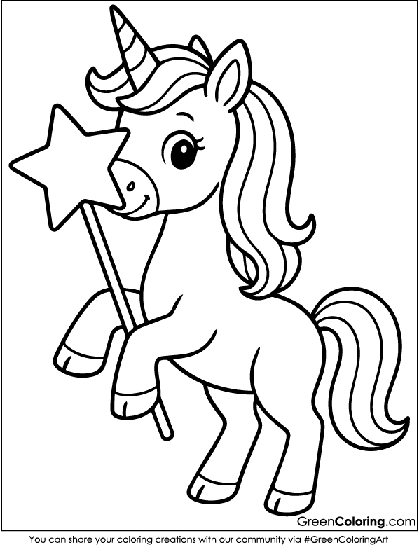 Unicorn Coloring Page
