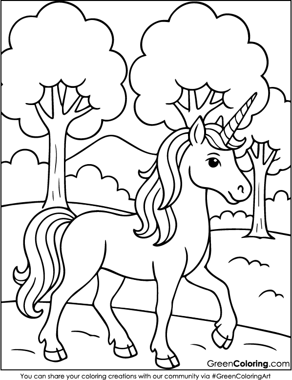 Unicorn Coloring Pages
