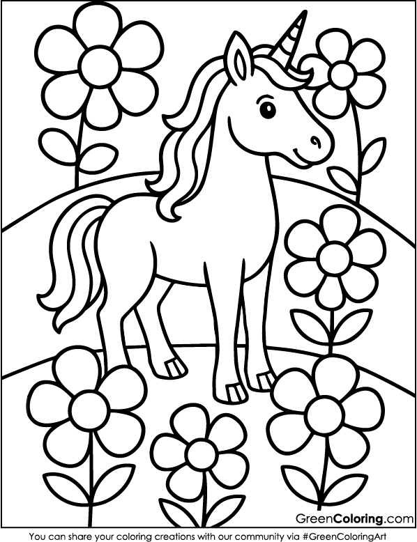 Unicorn Coloring Pages