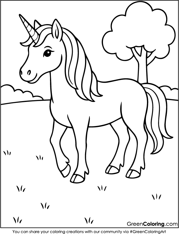 Unicorn Coloring Pages PDF