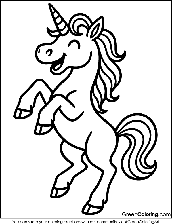 Download Free Unicorn Coloring Pages PDF
