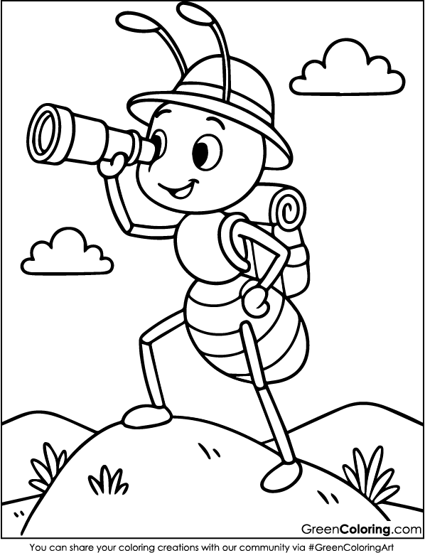 Download Free Printable Ant Coloring Sheet PDF