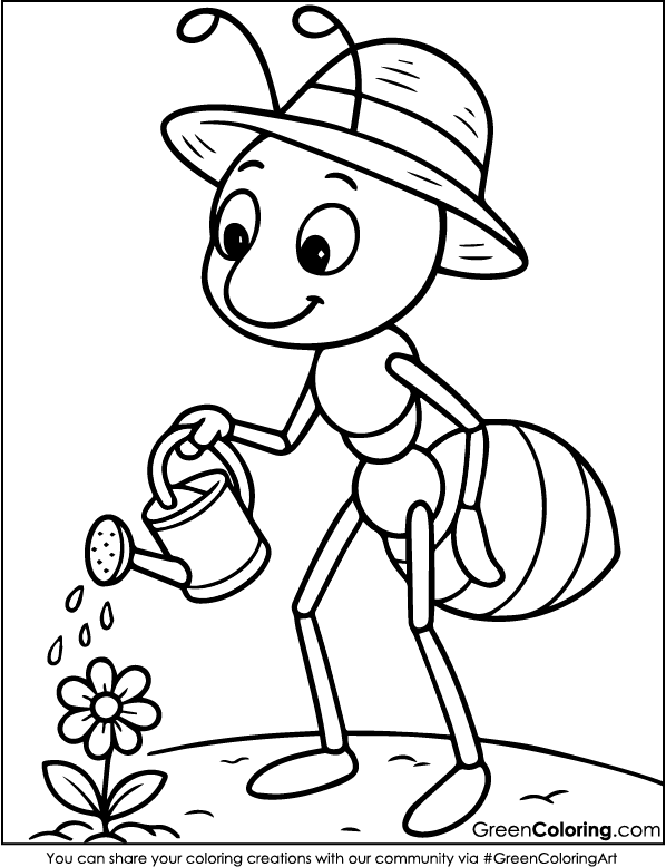 Ant Coloring Pages PDF