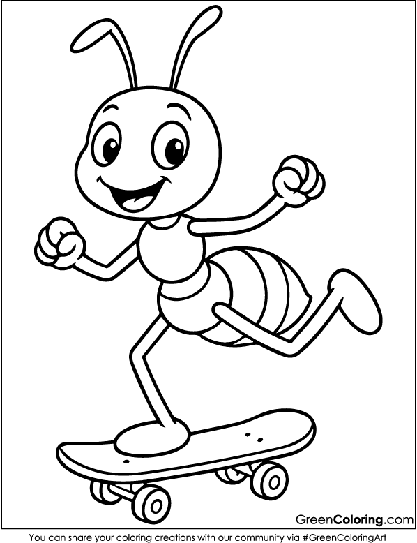 Printable Ant Coloring Pages PDF