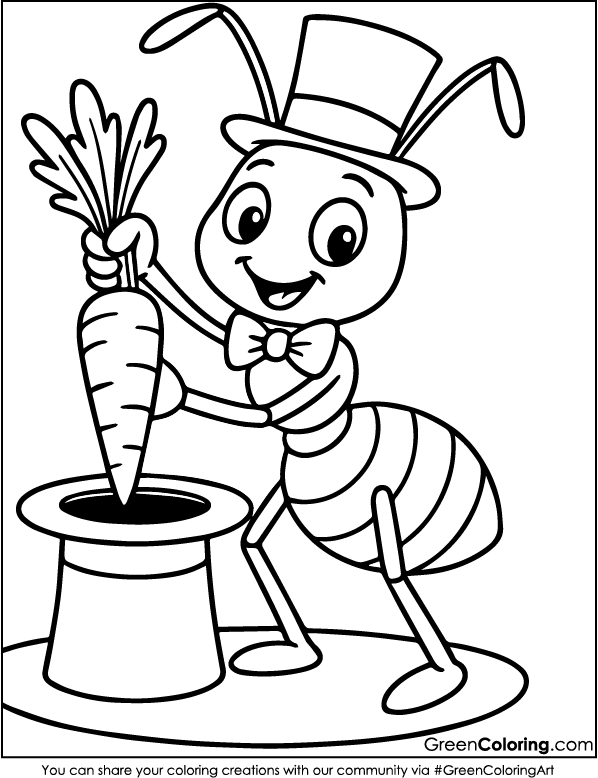 Printable Ant Coloring Pages PDF