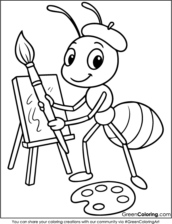 Free Printable Ant Coloring Pages PDF