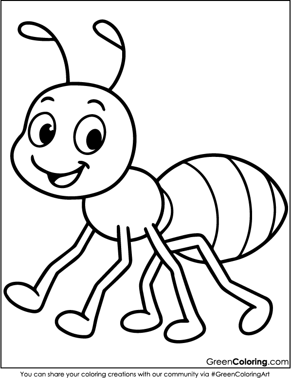 Download Free Printable Ant Coloring Pages PDF