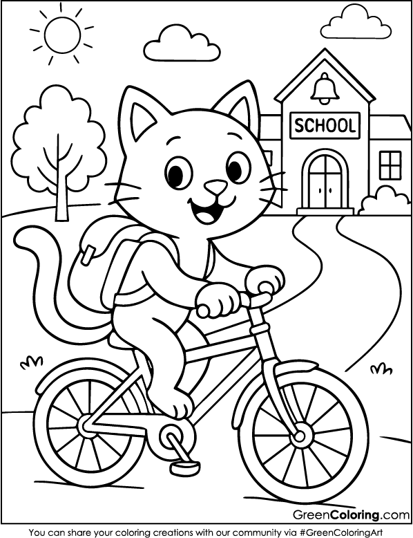Download Free Printable Bicycle Coloring Pages PDF