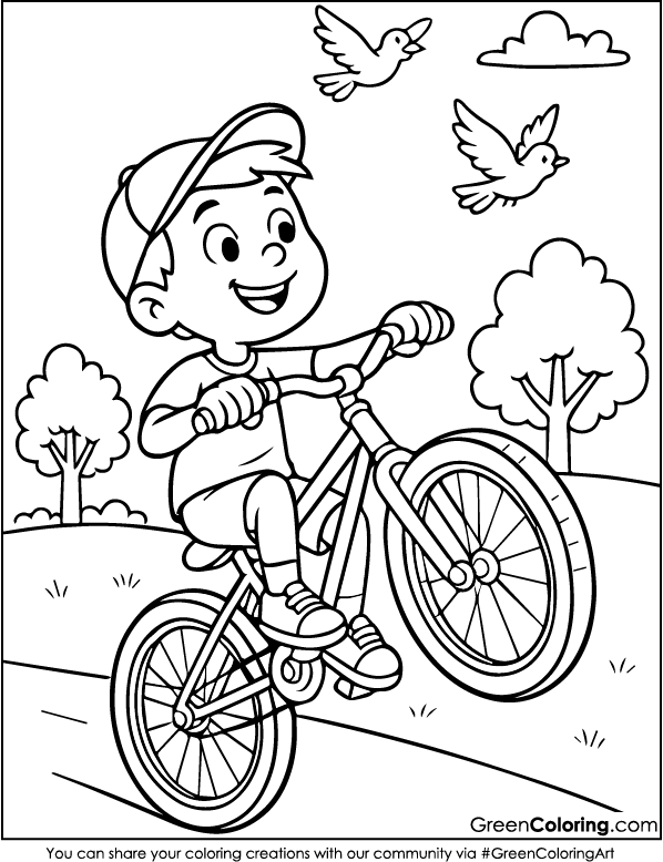 Bicycle Coloring Pages PDF