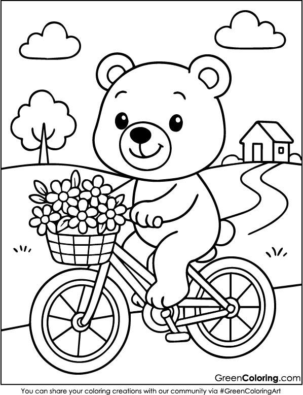 Printable Bicycle Coloring Pages PDF