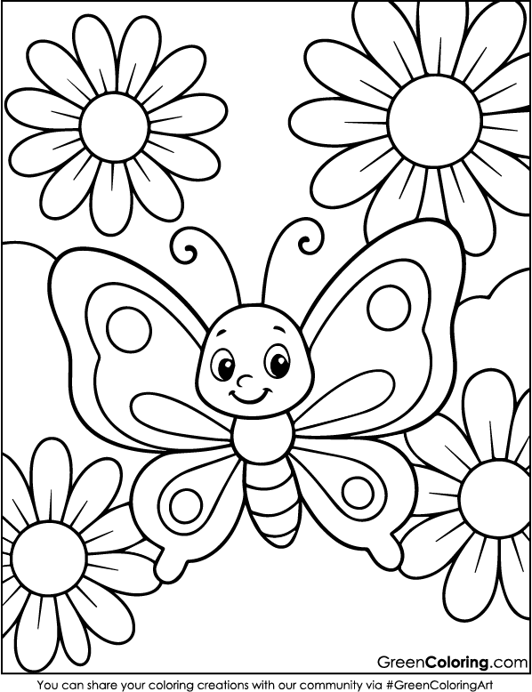 Download Free Printable Butterfly Coloring Pages PDF