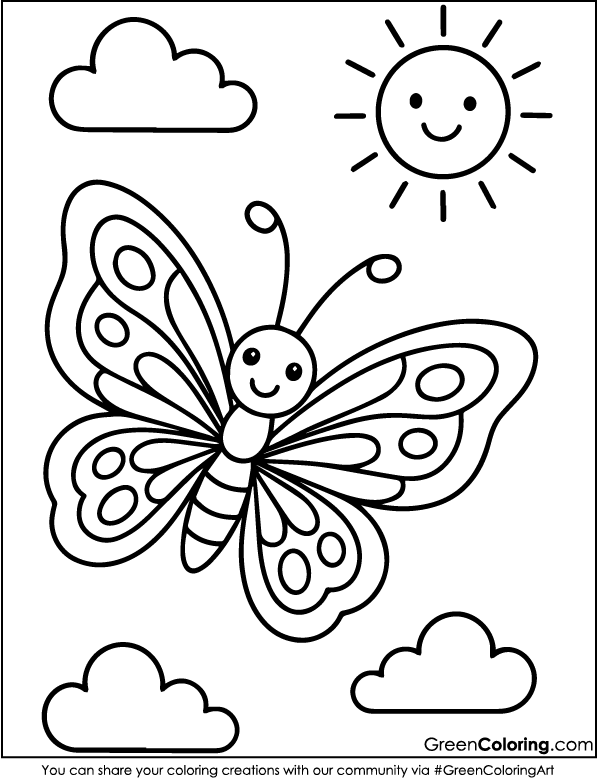 Download Free Printable Butterfly Coloring Sheet PDF