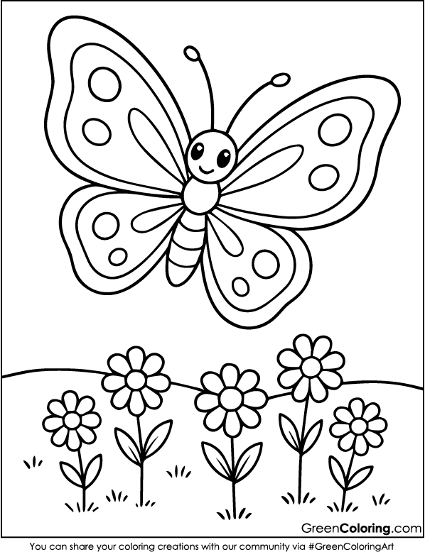 Simple Butterfly Coloring Pages for Kids and Toddlers