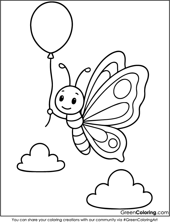 Printable Butterfly Coloring Pages PDF