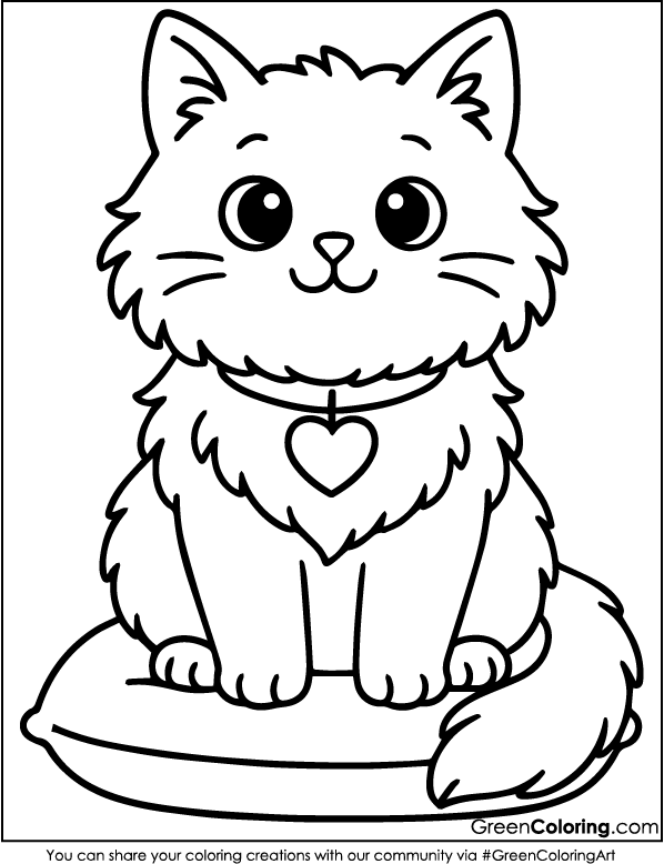 Download Free Printable Cat Coloring Sheet PDF