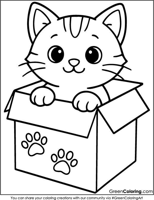 Printable Cat Coloring Pages PDF