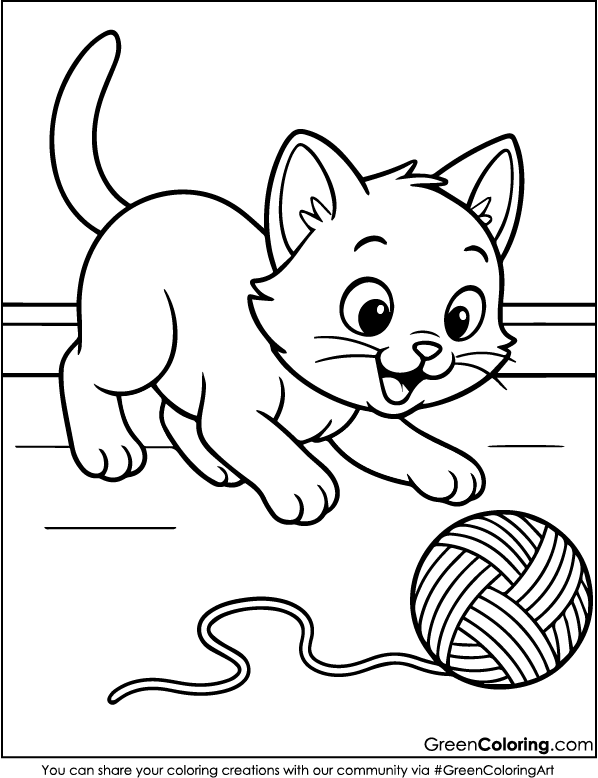 Download Free Printable Cat Coloring Page PDF