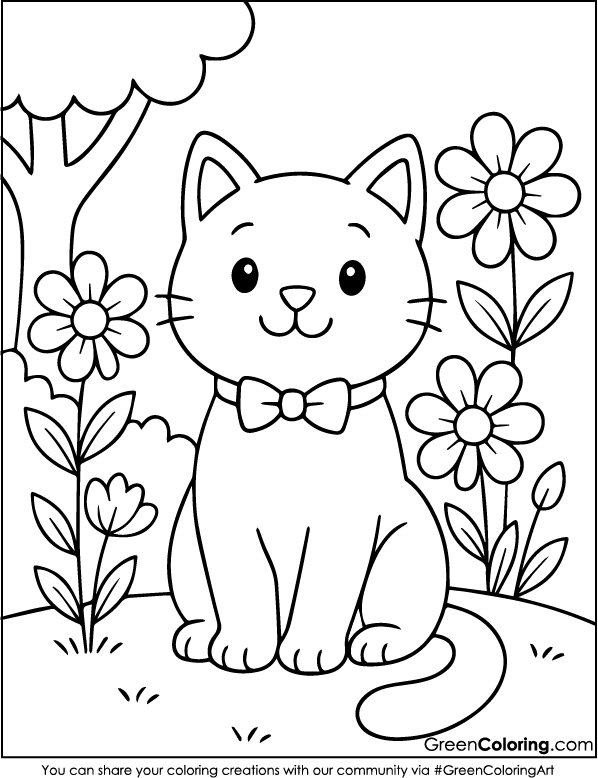 Download Free Printable Cat Coloring Pages PDF