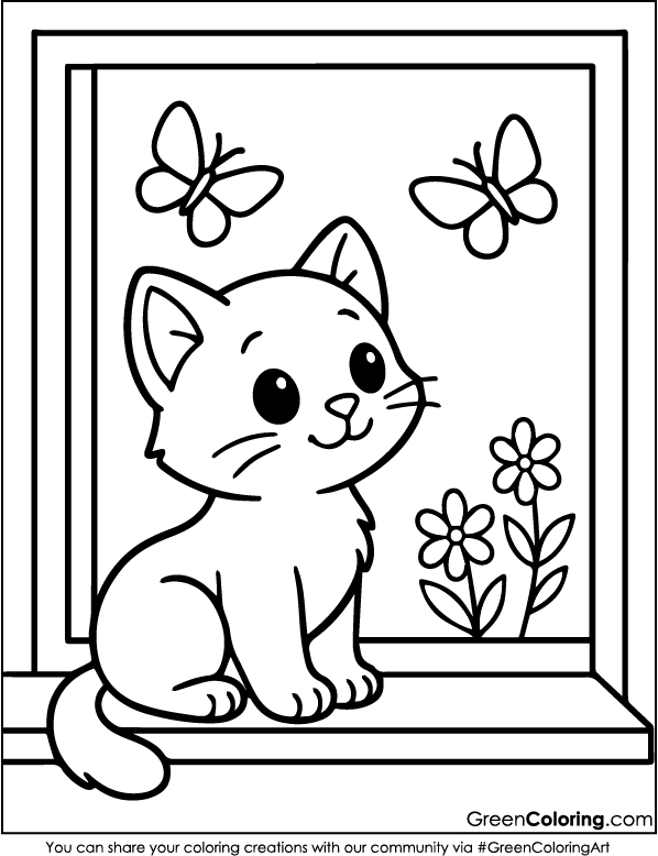 Download Free Printable Cat Coloring Sheets PDF