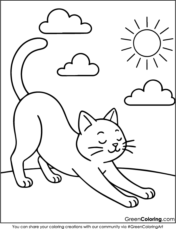 Download Free Printable Cat Coloring Page PDF