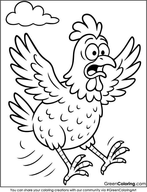 Download Free Printable Chicken Coloring Page PDF