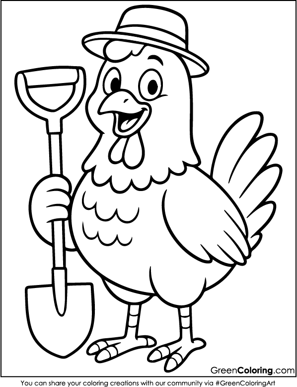 Download Free Printable Chicken Coloring Sheet PDF