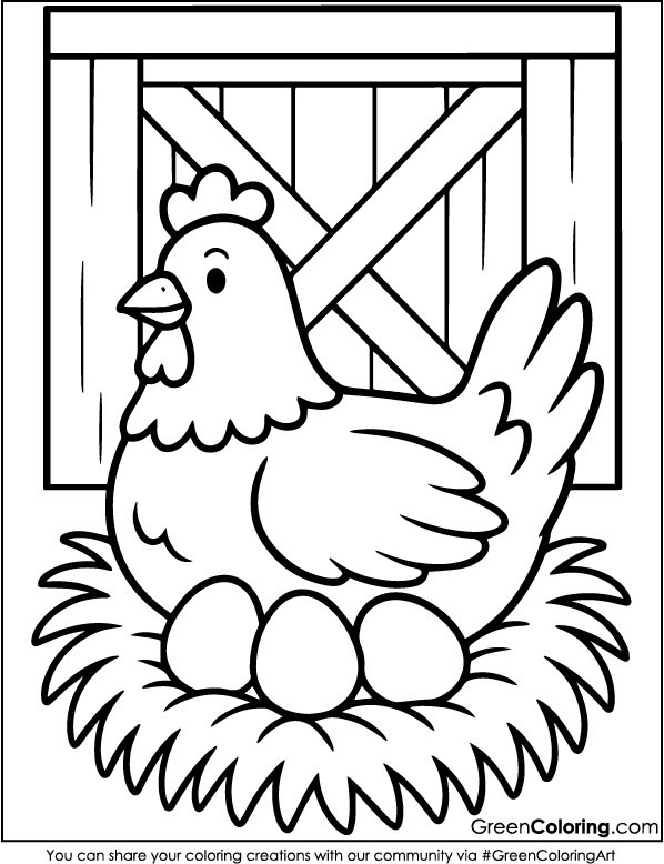Chicken Coloring Page