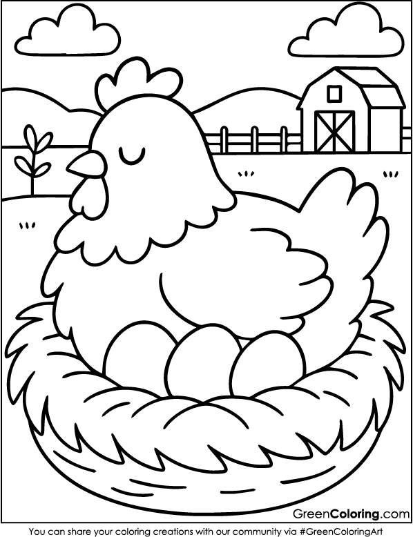Free Printable Chicken Coloring Pages PDF