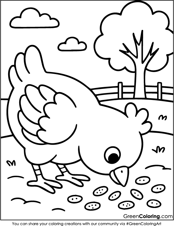 Chicken Coloring Pages PDF