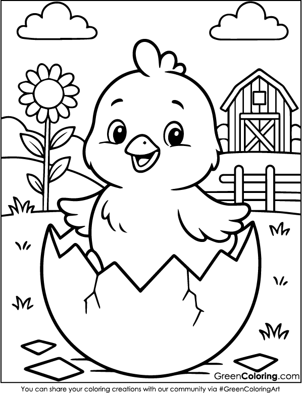 Chicken Coloring Pages PDF