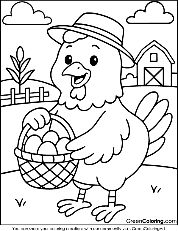 Free Printable Chicken Coloring Pages PDF