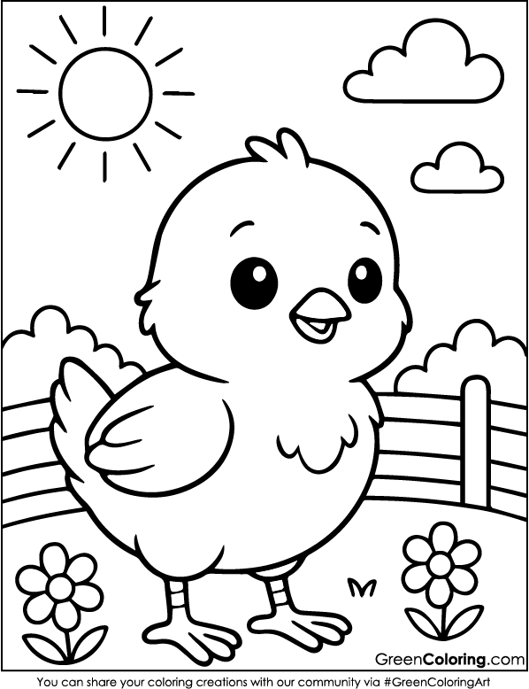 Download Free Printable Chicken Coloring Pages PDF