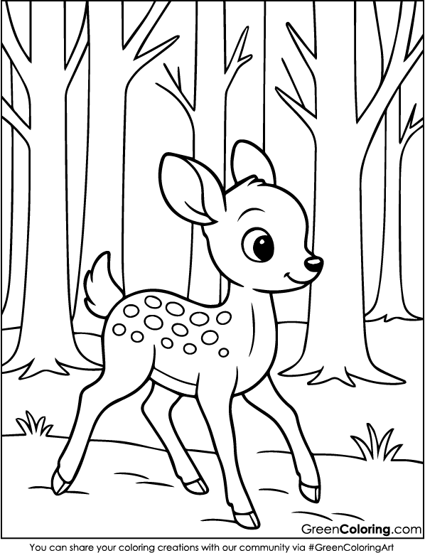 Download Printable Deer Coloring Sheet PDF Free