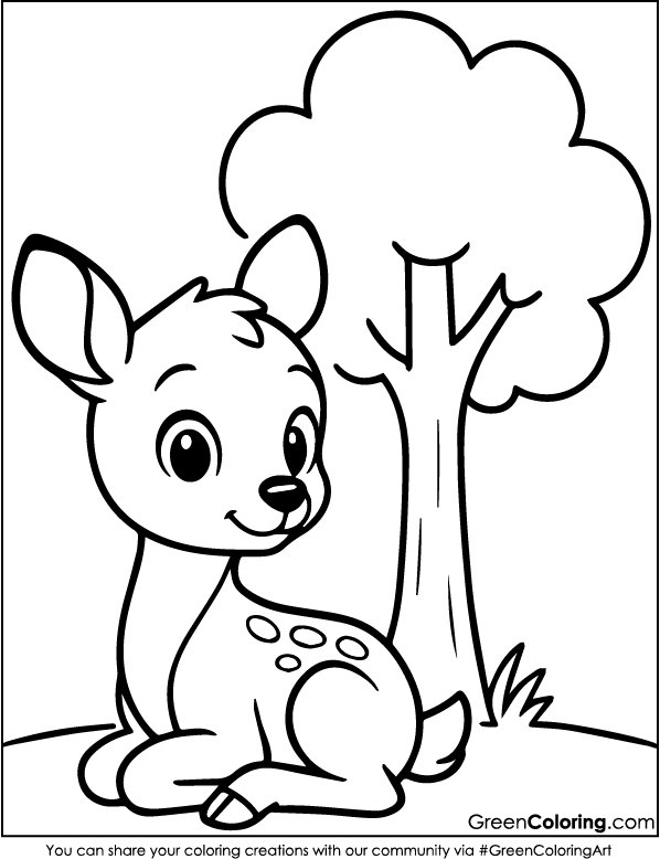 Printable Deer Coloring Pages PDF Free